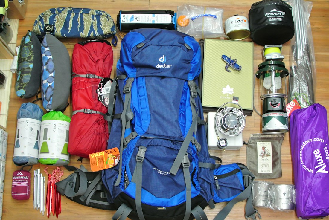 Camping Gear Flat Lay